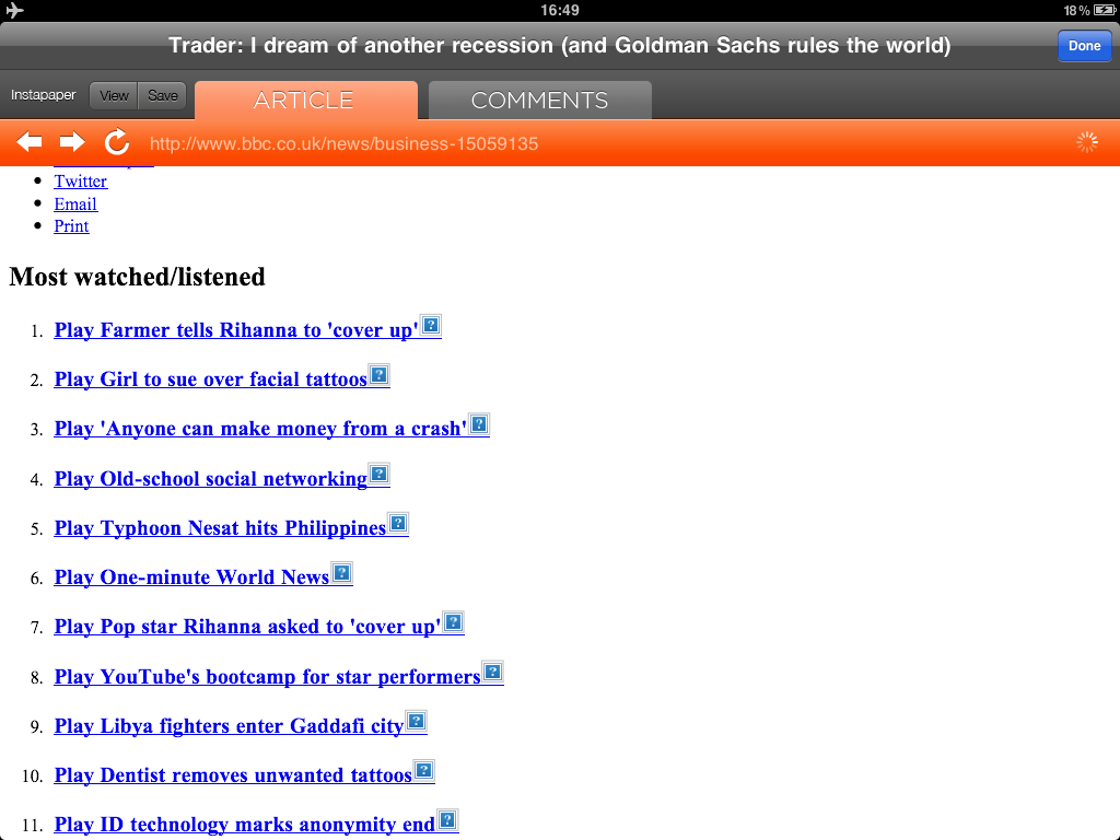 A cached page in Hacker News HD
